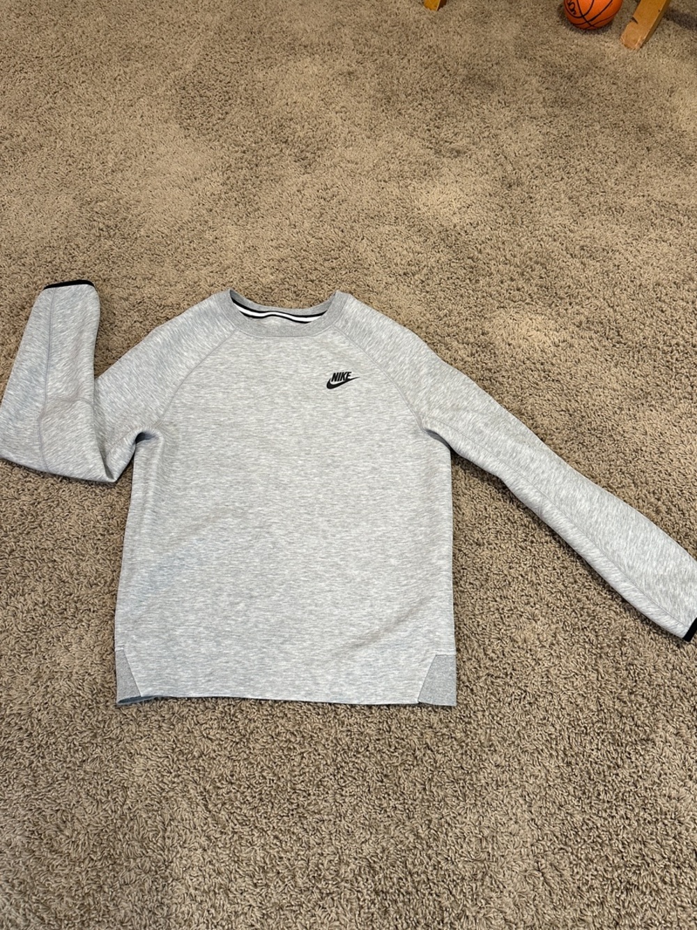 Nike Tech Boys Heather Gray Crewneck Sweatshirt